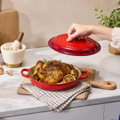 Le Creuset Signature Cast Iron 22cm Shallow Casserole - Cerise