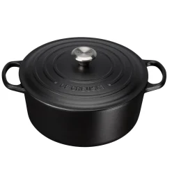 Le Creuset Signature Cast Iron 22cm Round Casserole - Satin Black