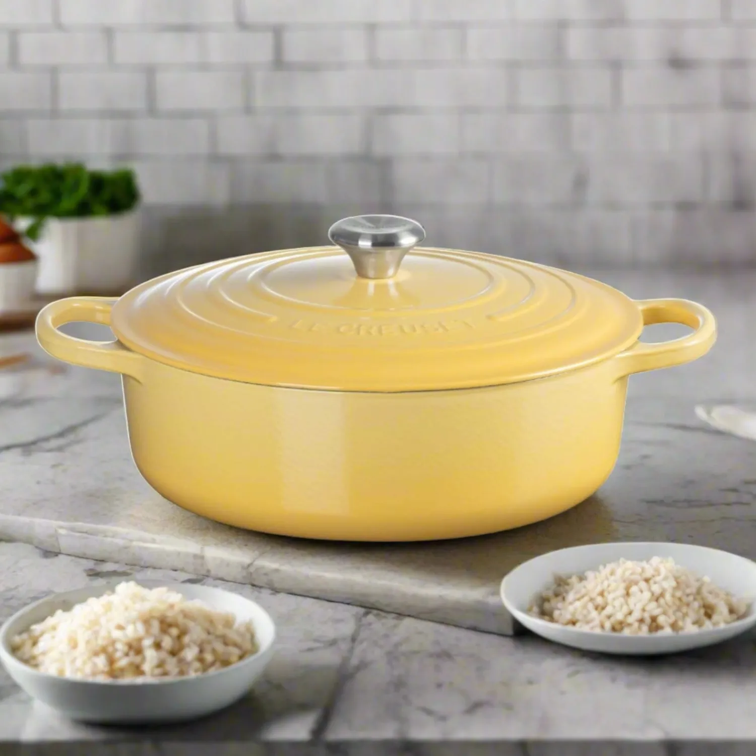 Le Creuset Signature Cast Iron 30cm Round Risotto Pot / Casserole - Camomille
