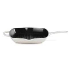Le Creuset Signature Cast Iron 26cm Square Grillit - Meringue
