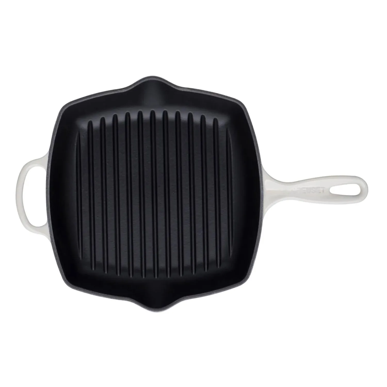 Le Creuset Signature Cast Iron 26cm Square Grillit - Meringue