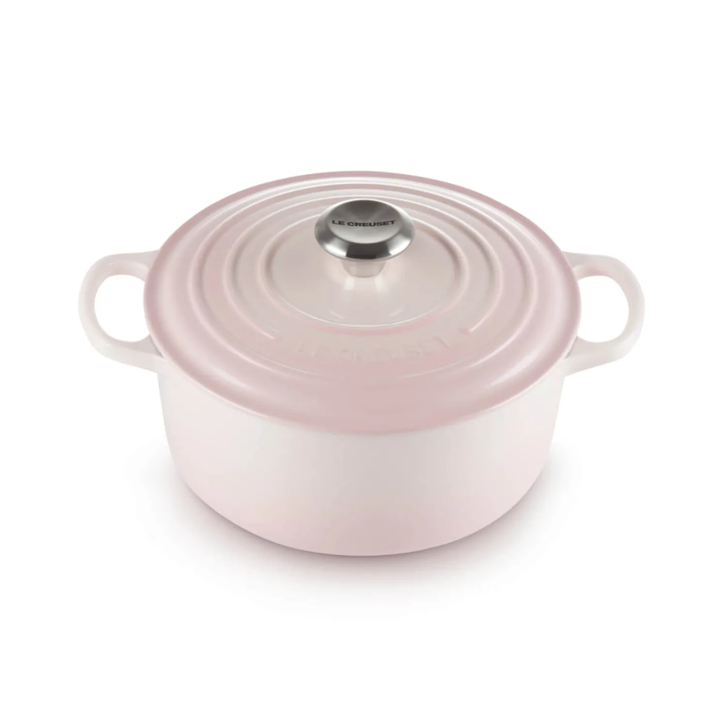 Le Creuset Signature Cast Iron 28cm Round Casserole - Shell Pink
