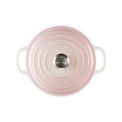 Le Creuset Signature Cast Iron 28cm Round Casserole - Shell Pink