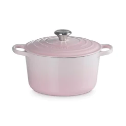 Le Creuset Signature Cast Iron 24cm Deep Round Casserole - Shell Pink