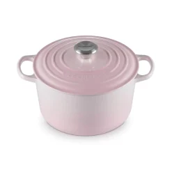 Le Creuset Signature Cast Iron 24cm Deep Round Casserole - Shell Pink