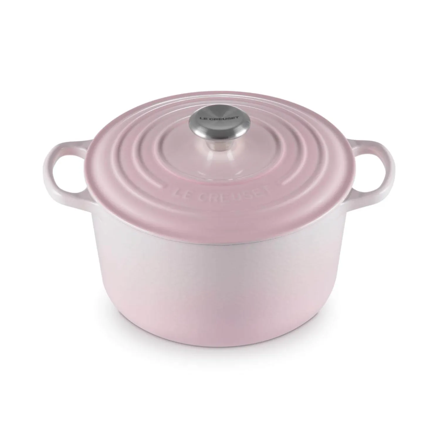 Le Creuset Signature Cast Iron 24cm Deep Round Casserole - Shell Pink