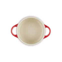 Le Creuset Stoneware Petite Casserole with Gold Heart Knob - Cerise