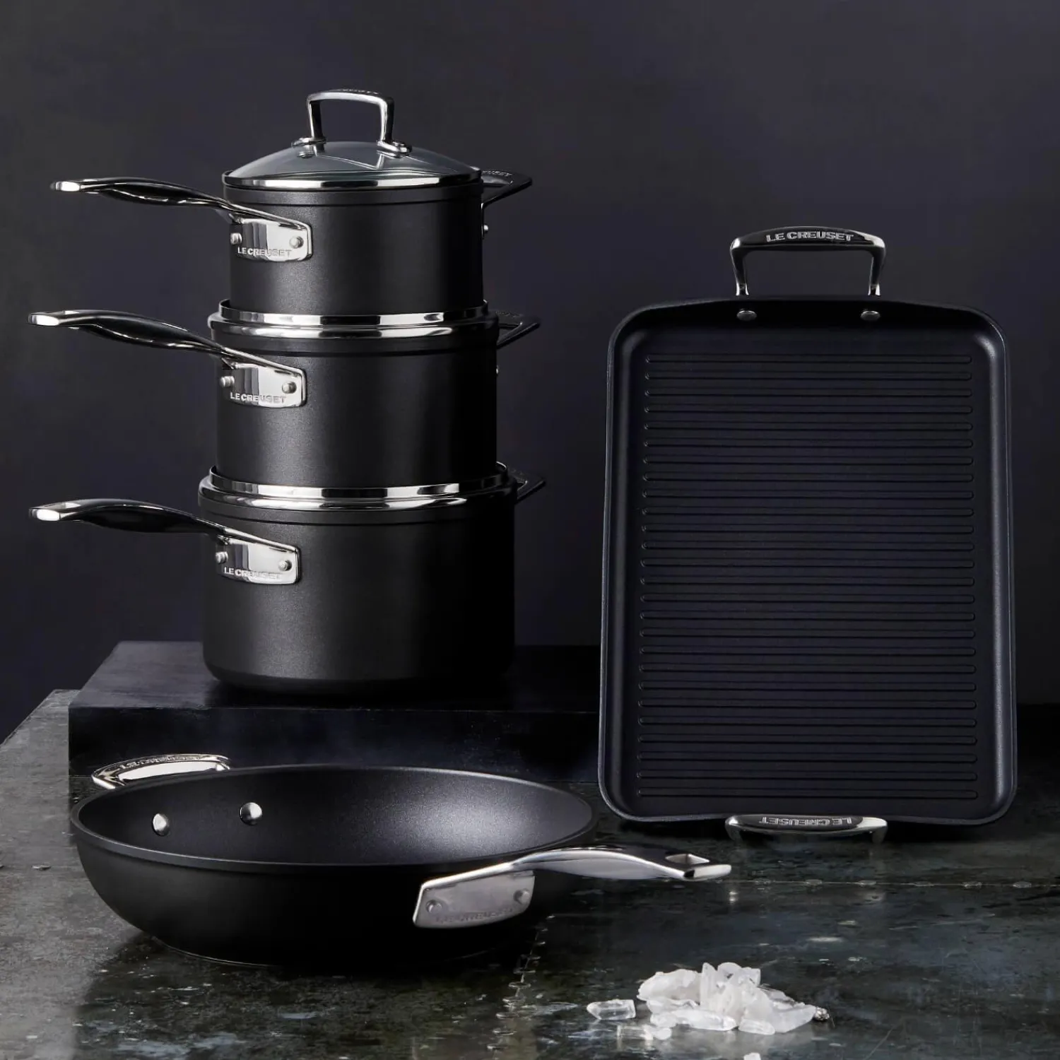 Le Creuset Toughened Non-Stick 3 Piece Saucepan Set