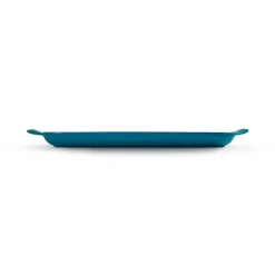 Le Creuset Traditional Cast Iron 32cm Rectangular Grill - Deep Teal