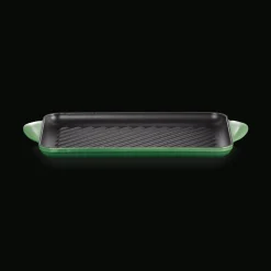 Le Creuset Traditional Cast Iron 32cm Rectangular Grill - Bamboo Green