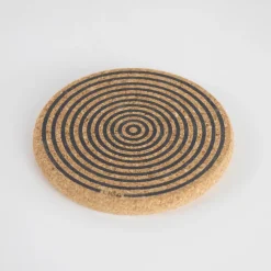Liga Round Cork Coaster - Orbit - Grey