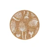Liga Round Cork Coaster - Thistle - White