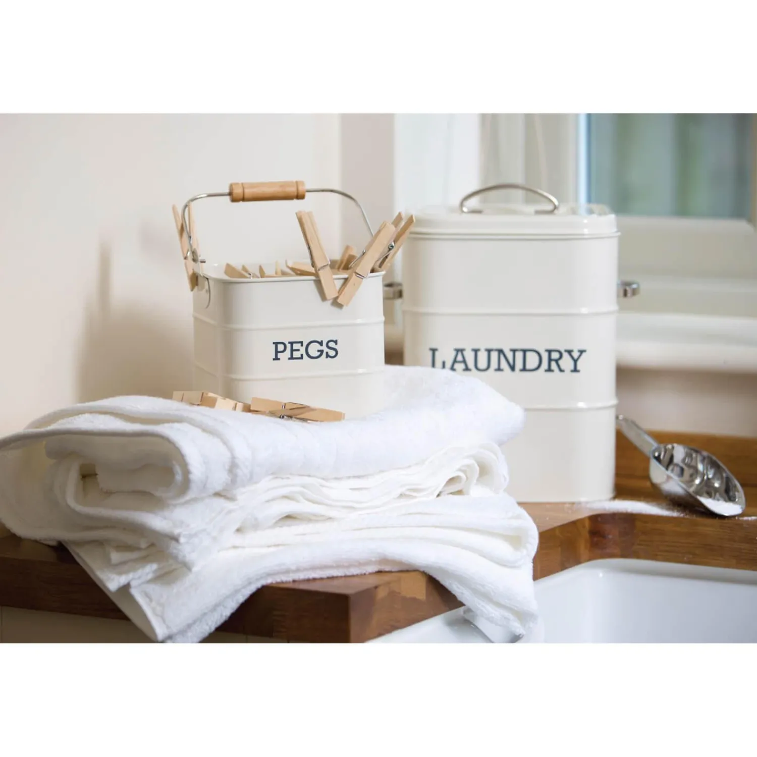 Living Nostalgia Laundry Soap Canister - Cream