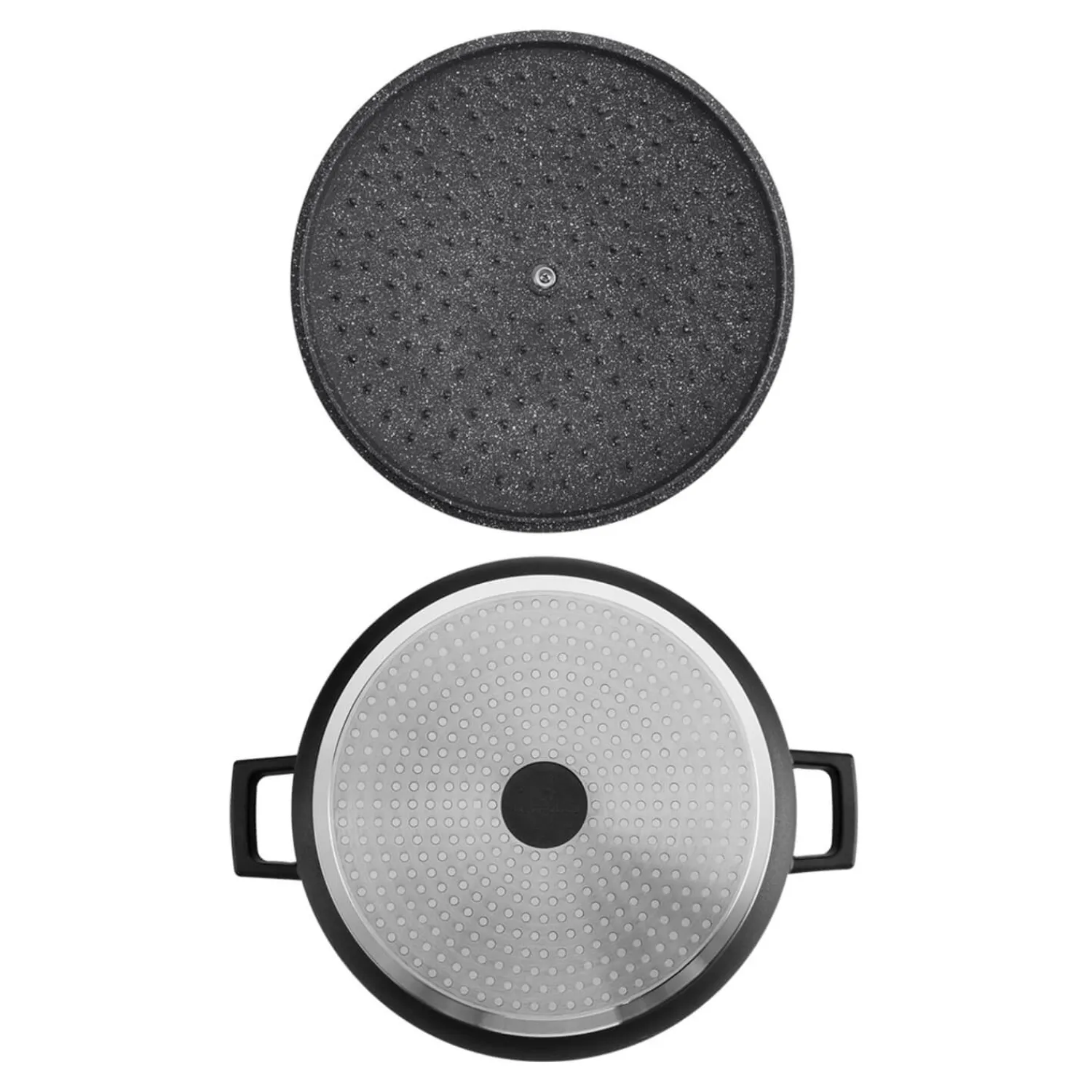 MasterClass Cast Aluminium 32cm Lightweight Shallow Round Casserole Dish - Black