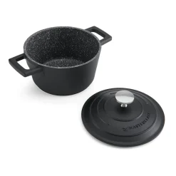 MasterClass Cast Aluminium 16cm Lightweight Round Casserole Dish - Black