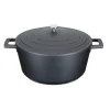 MasterClass Cast Aluminium 28cm Lightweight Round Casserole Dish - Black