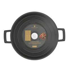MasterClass Cast Aluminium 28cm Lightweight Round Casserole Dish - Black