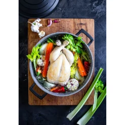 MasterClass Cast Aluminium 24cm Lightweight Round Casserole Dish - Black