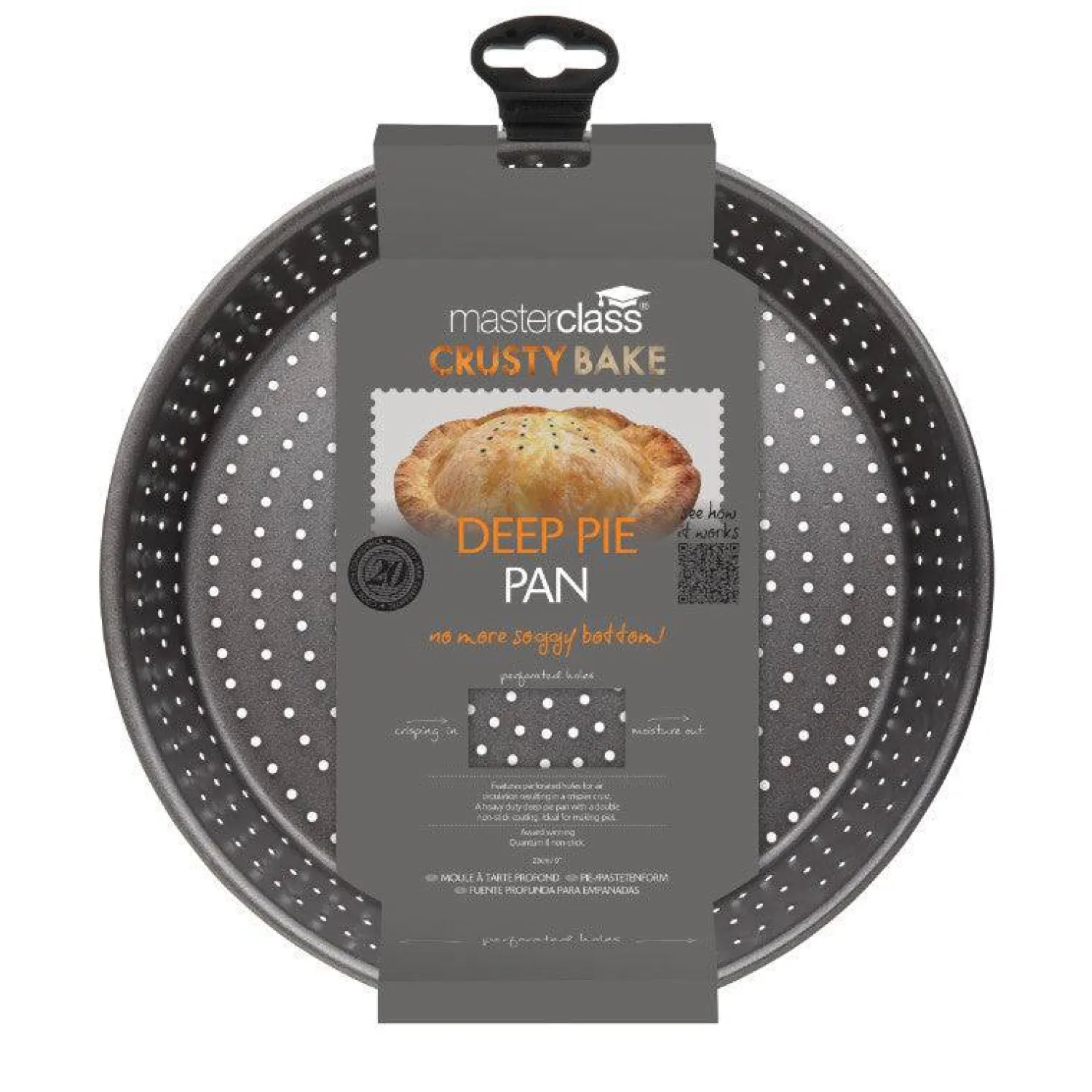 MasterClass Crusty Bake Non-Stick Deep Pie Pan - 23cm