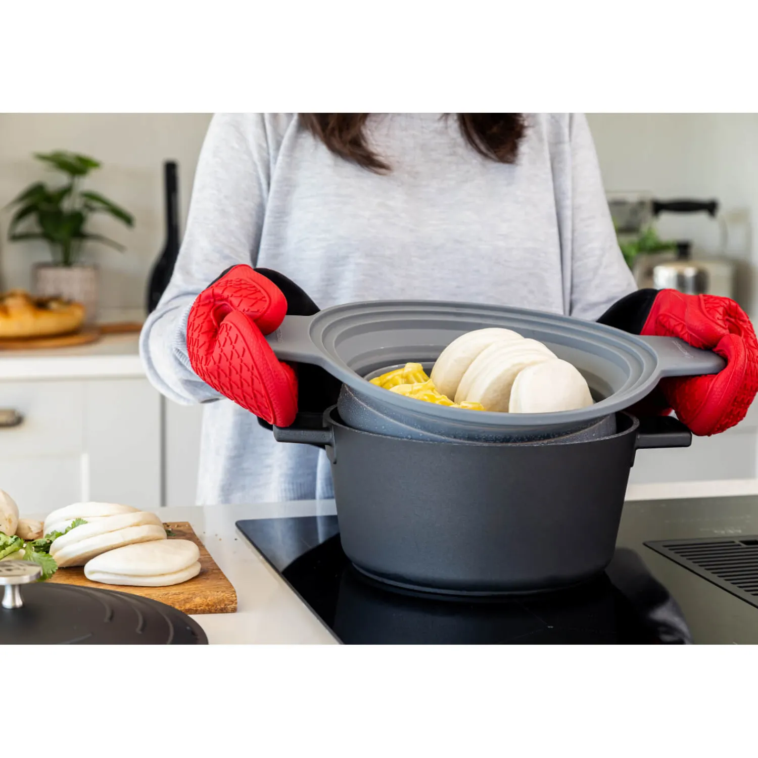 MasterClass 2-in-1 Collapsible Silicone Steam & Strain Colander