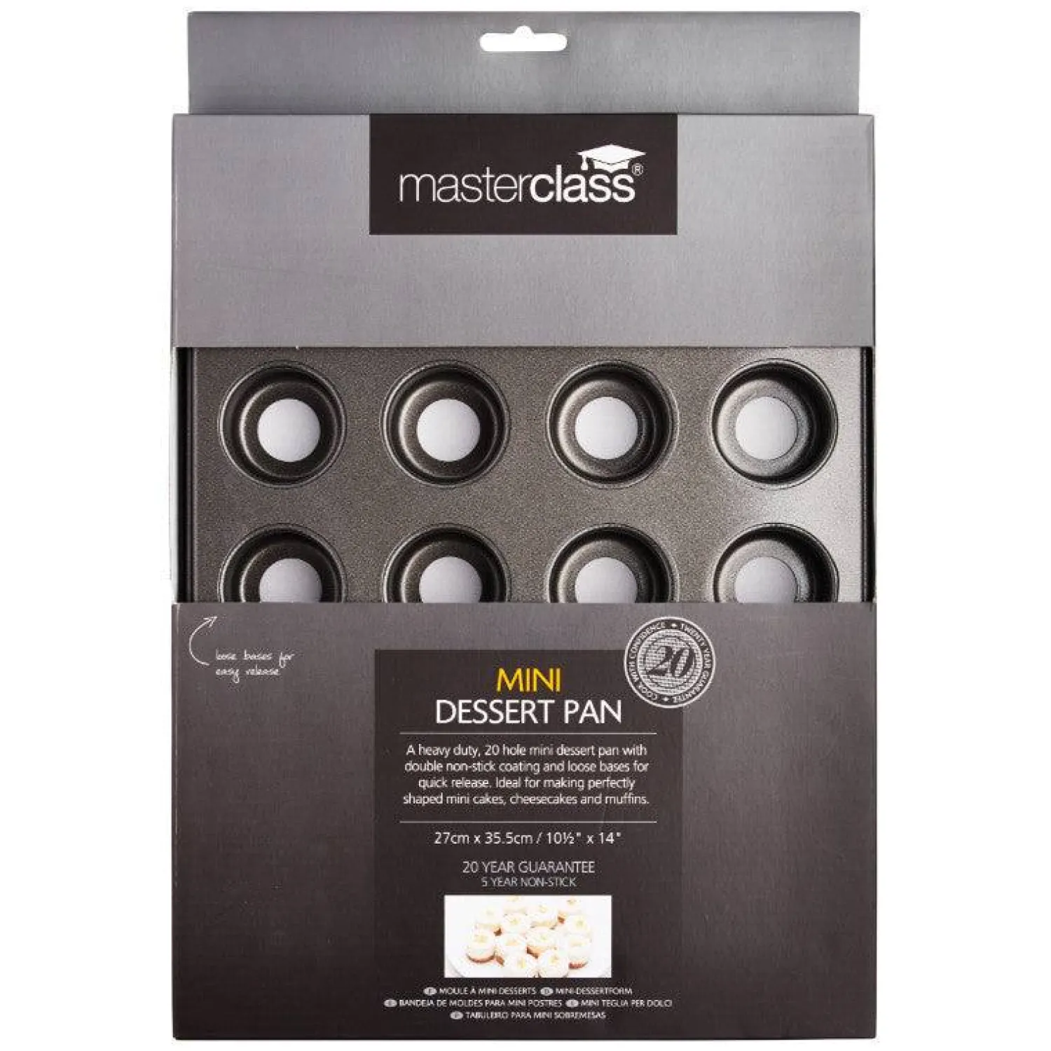 MasterClass Loose Base Mini Dessert Pan - 20 Hole