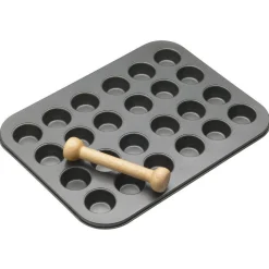 MasterClass Non-Stick Mini Tart Tin & Wooden Tool - 24 Hole
