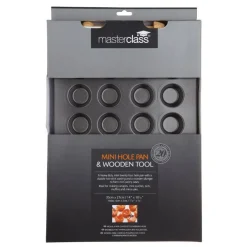 MasterClass Non-Stick Mini Tart Tin & Wooden Tool - 24 Hole
