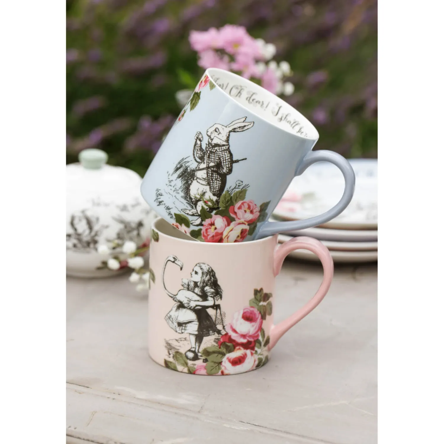 Alice in Wonderland Mikasa V&A His & Hers Bone China Mugs