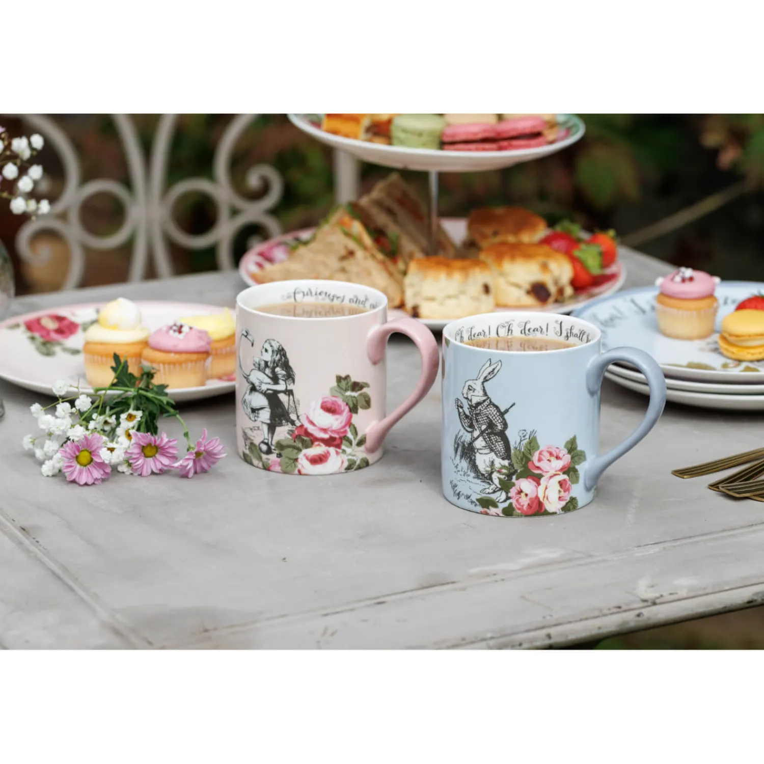 Alice in Wonderland Mikasa V&A His & Hers Bone China Mugs