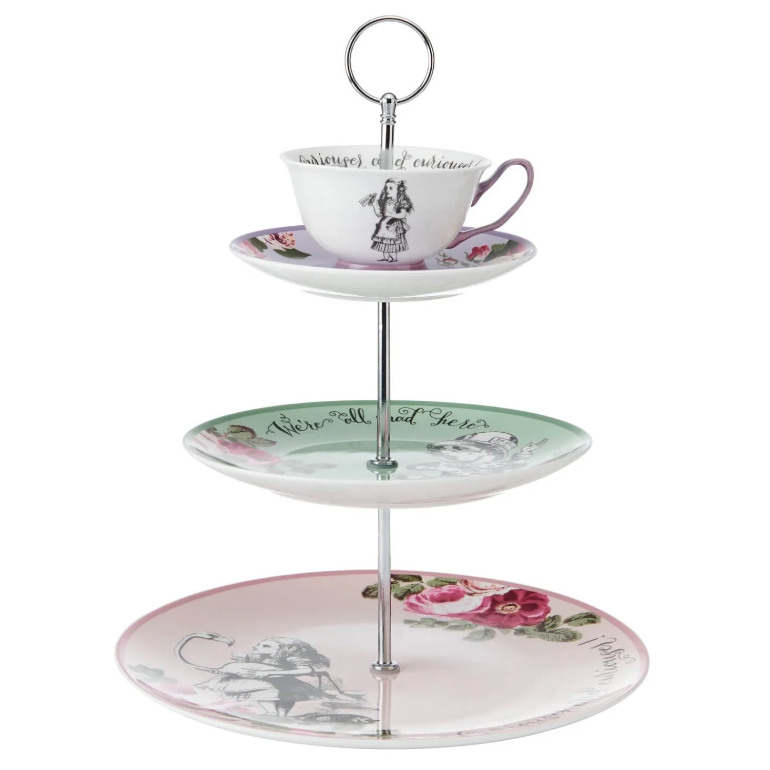 Alice in Wonderland Mikasa V&A Bone China 3-Tier Cake Stand