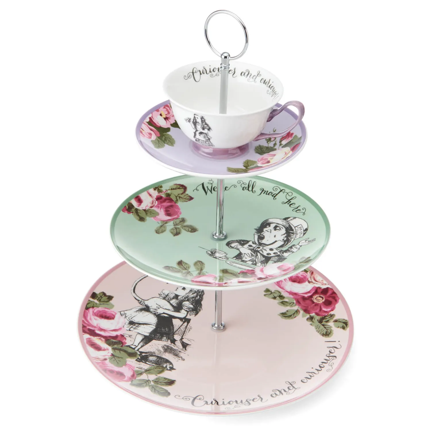 Alice in Wonderland Mikasa V&A Bone China 3-Tier Cake Stand