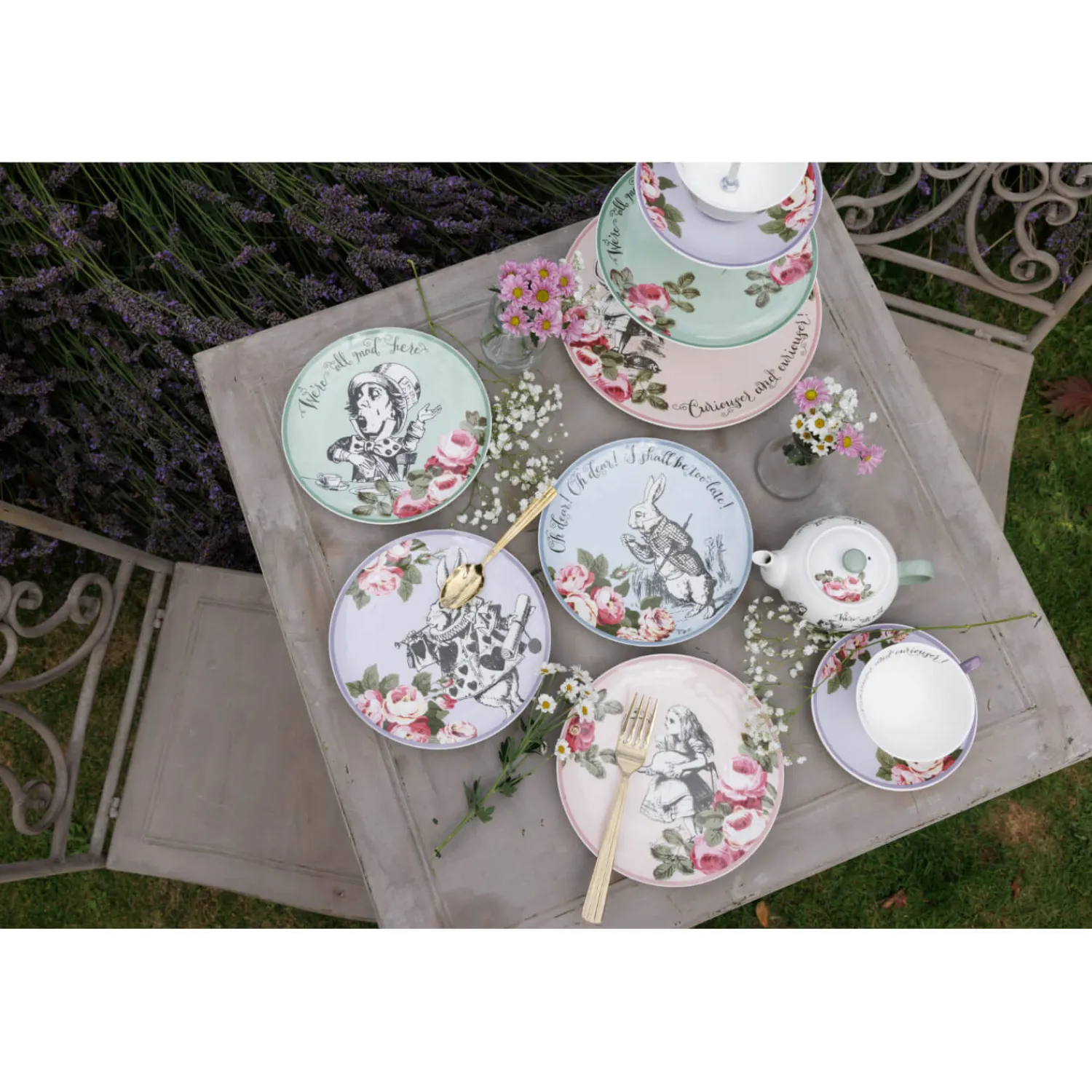 Alice in Wonderland Mikasa V&A Bone China Side Plates - Set Of 4
