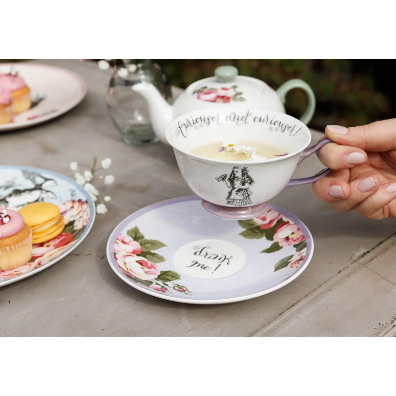 Alice in Wonderland Mikasa V&A Bone China Tea Cup & Saucer Set