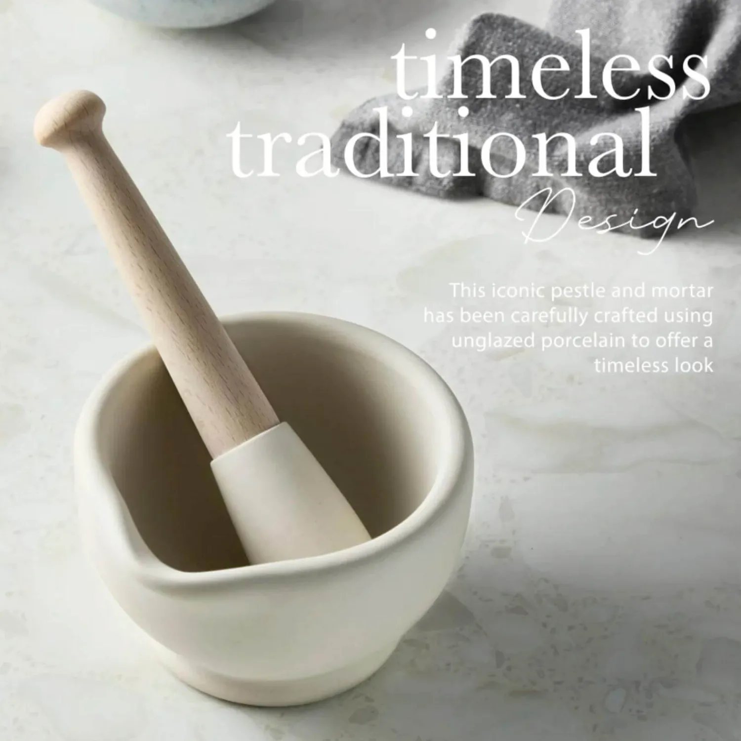 Milton Brooks Porcelain 207ml Mortar & Pestle - Size 1