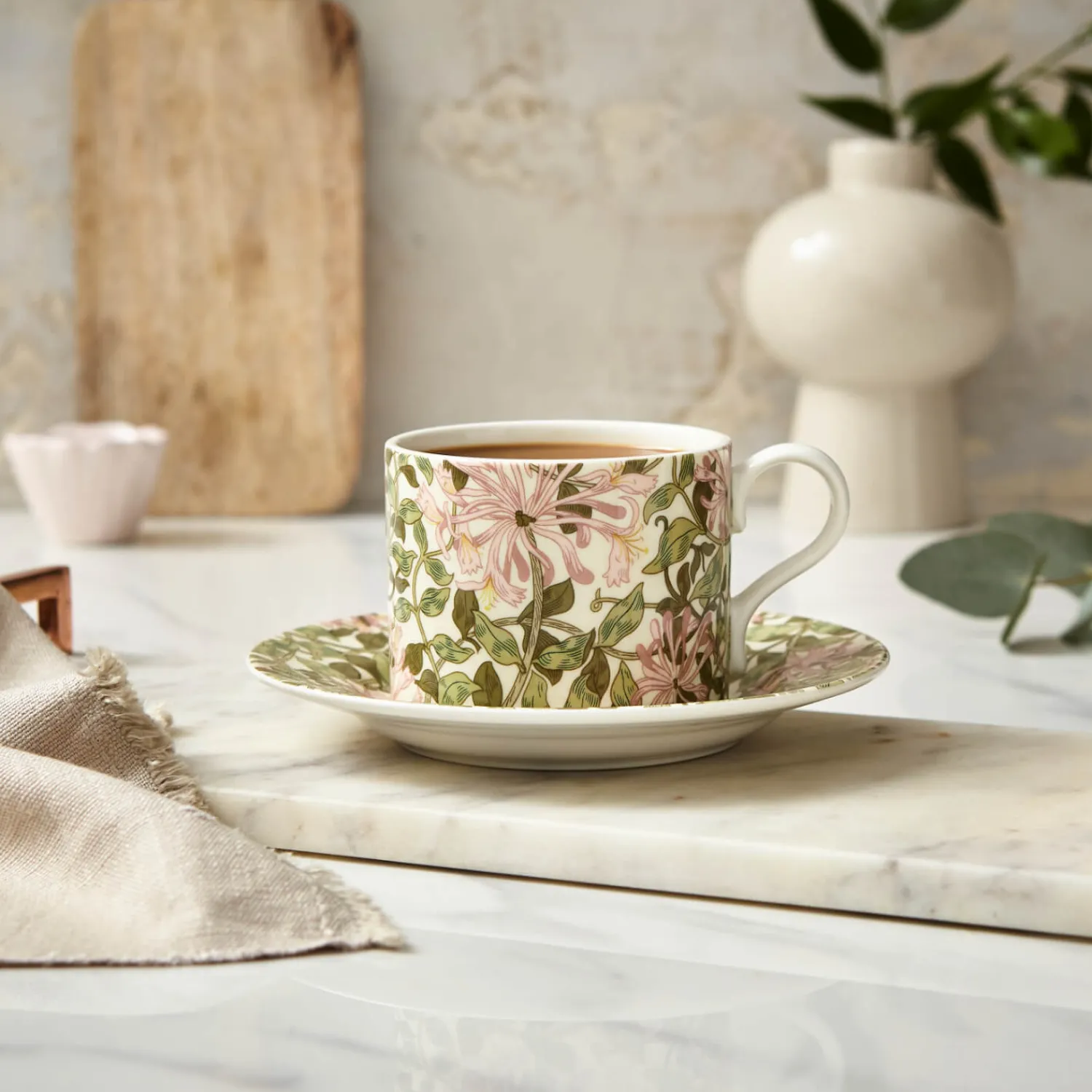 Morris u0026 Co Morris & Co Porcelain Tea Cup & Saucer - Honeysuckle