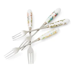 Morris u0026 Co Morris & Co Set Of Four Pastry Forks With Porcelain Handle