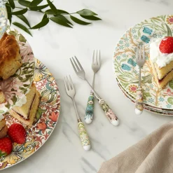 Morris u0026 Co Morris & Co Set Of Four Pastry Forks With Porcelain Handle