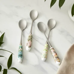 Morris u0026 Co Morris & Co Set Of Four Tea Spoons With Porcelain Handle