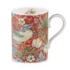 Morris u0026 Co Morris & Co Strawberry Thief 340ml Porcelain Mug - Crimson Slate