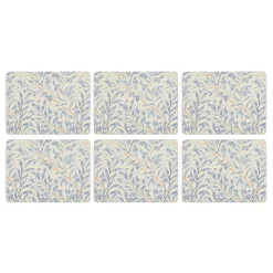 Morris u0026 Co Morris & Co Willow Bough Set Of Six Placemats - Blue