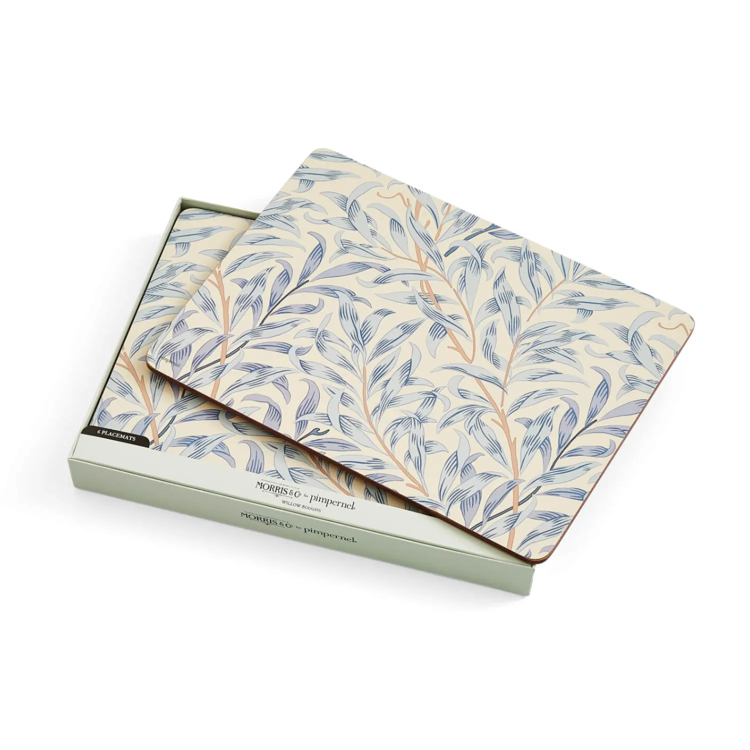 Morris u0026 Co Morris & Co Willow Bough Set Of Six Placemats - Blue