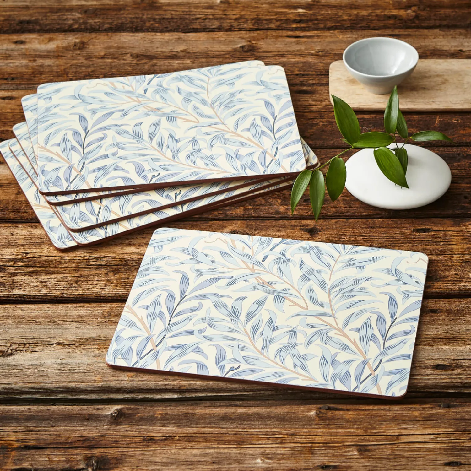 Morris u0026 Co Morris & Co Willow Bough Set Of Six Placemats - Blue