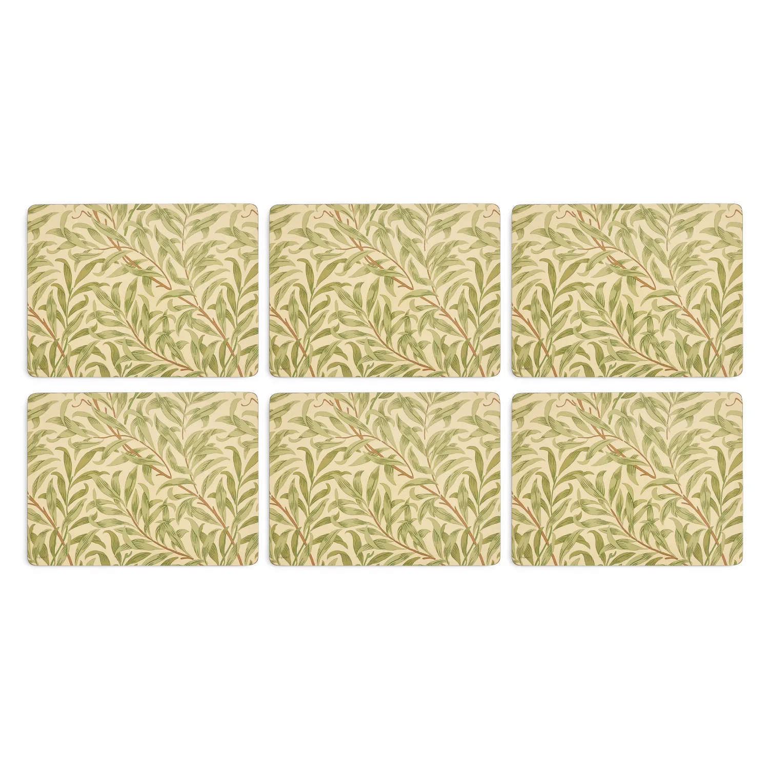 Morris u0026 Co Morris & Co Willow Bough Set Of Six Placemats - Green