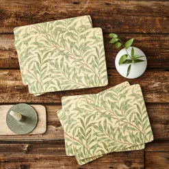 Morris u0026 Co Morris & Co Willow Bough Set Of Six Placemats - Green