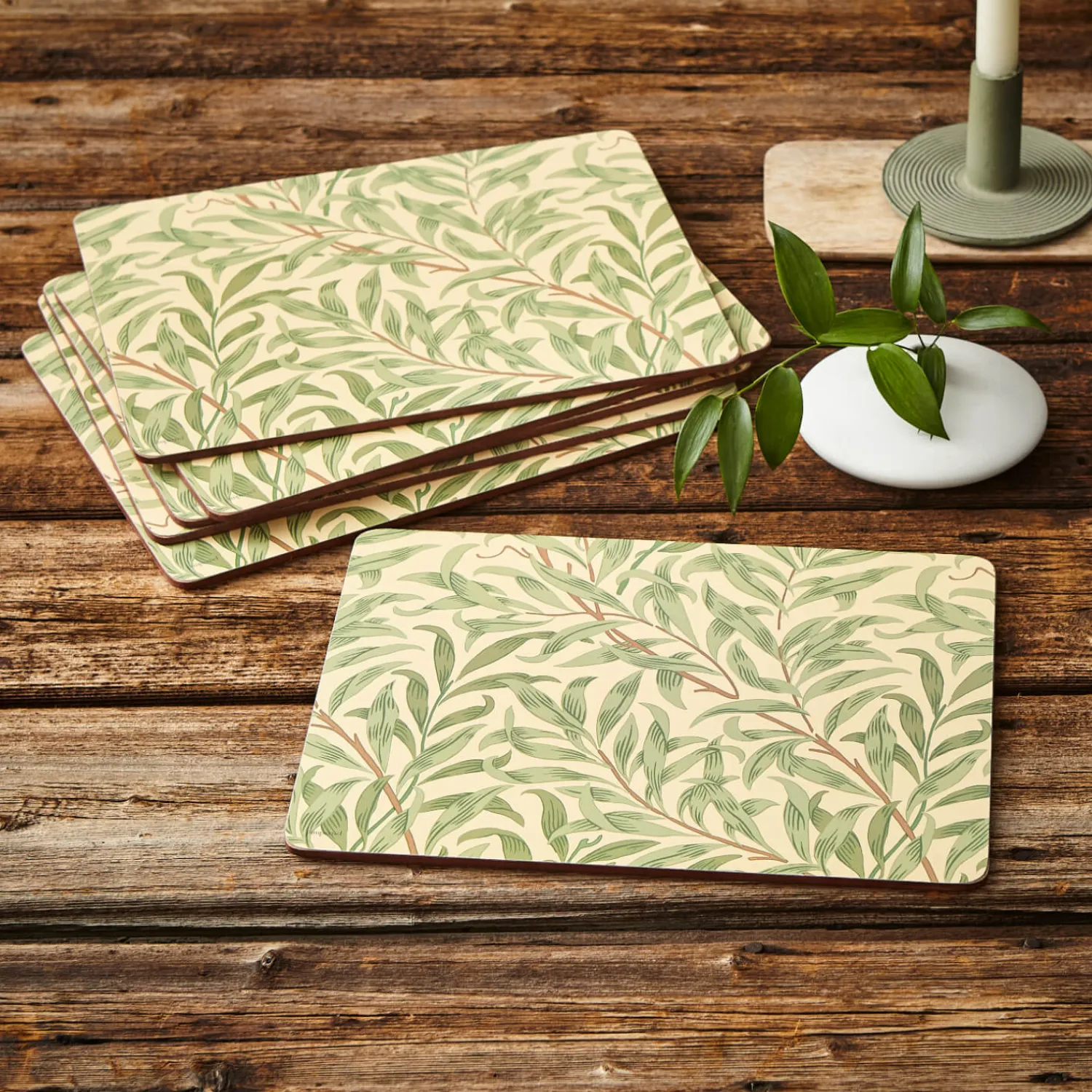 Morris u0026 Co Morris & Co Willow Bough Set Of Six Placemats - Green