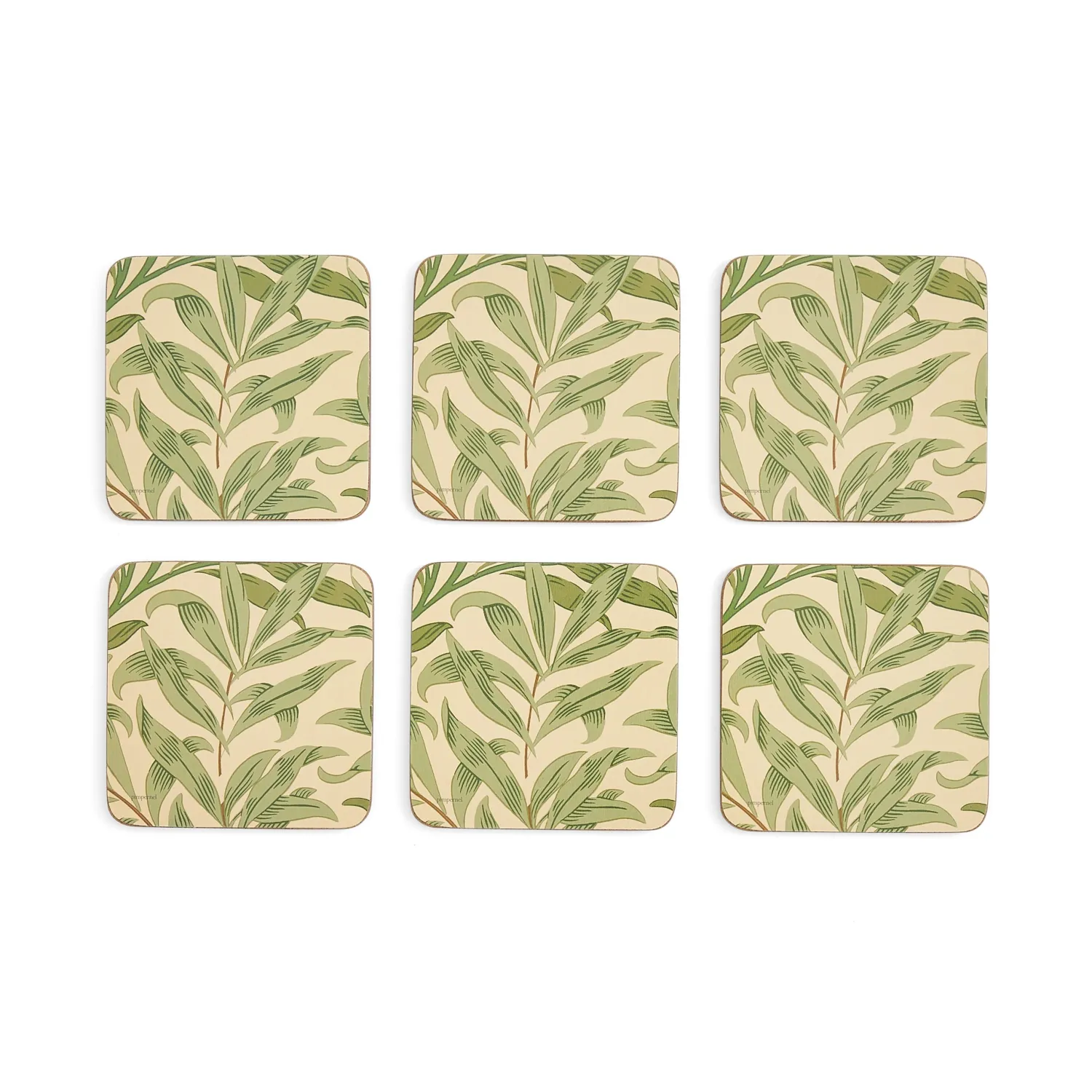 Morris u0026 Co Morris & Co Willow Bough Set Of Six Coasters - Green
