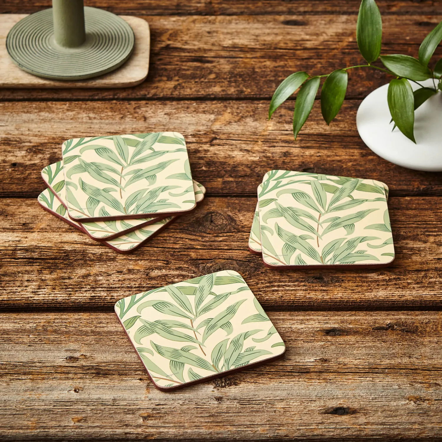 Morris u0026 Co Morris & Co Willow Bough Set Of Six Coasters - Green