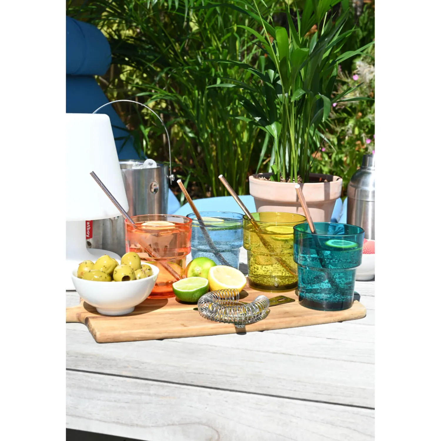 NAVIGATE Summerhouse 4-Piece Set of Stacking Polyester Tumbler Glasses - Riviera