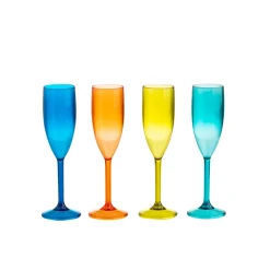 NAVIGATE Summerhouse 4-Piece Set of Polyester Flute Glasses - Riviera
