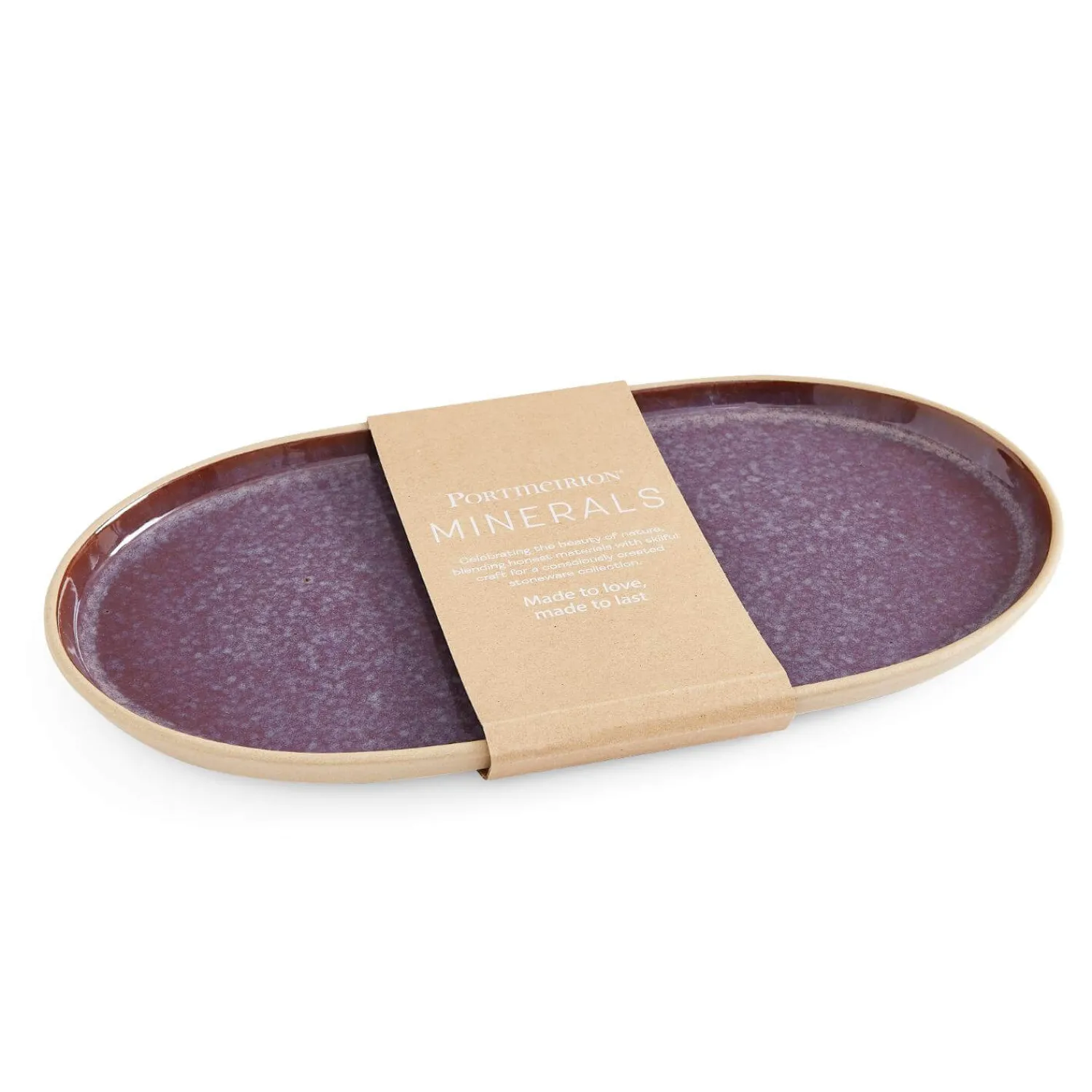 PORTMEIRION Minerals Stoneware 35cm Large Oval Platter - Amethyst
